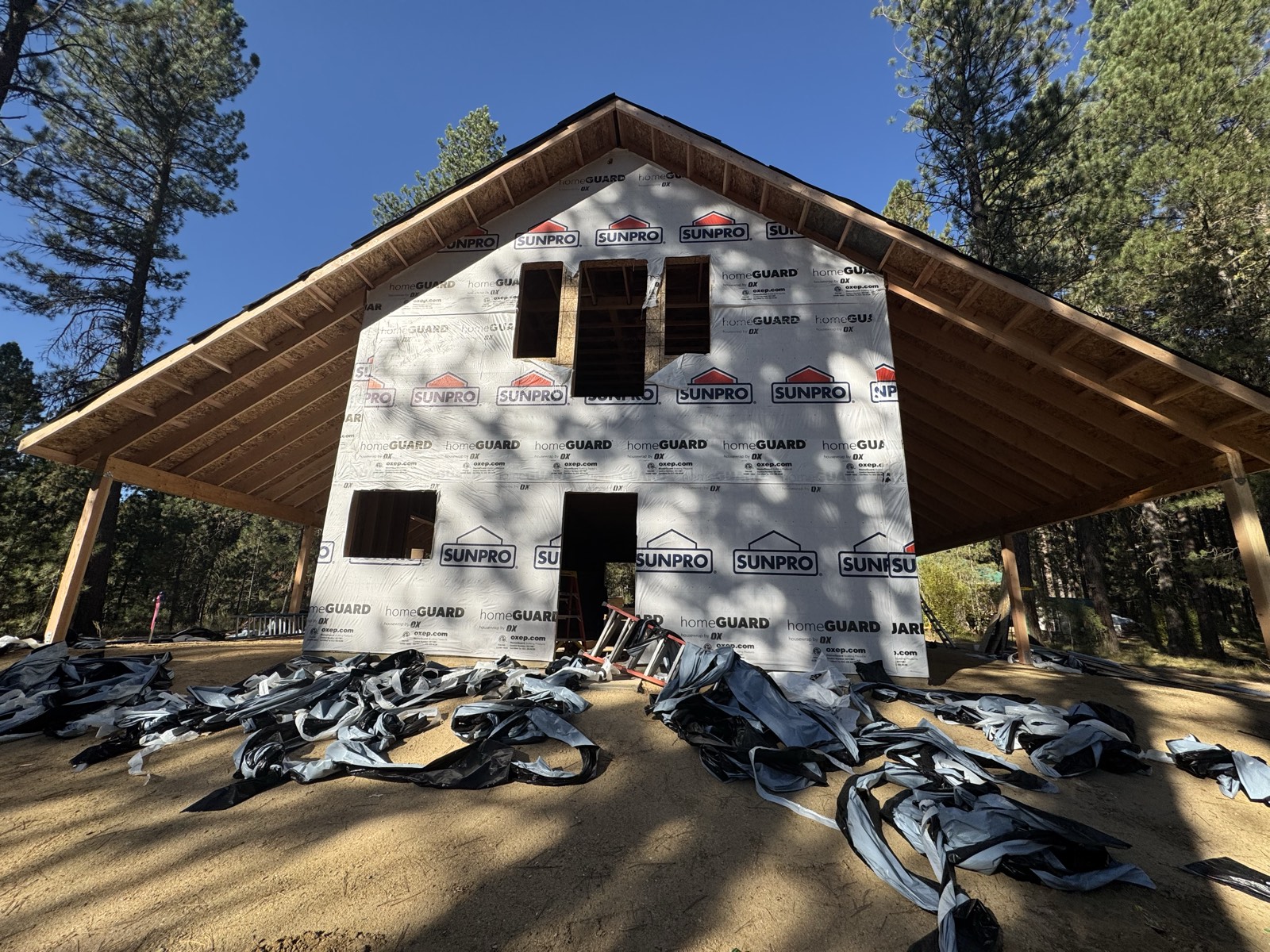 Framing progress on the Mountain Cabin by Thunder Mountain Homes