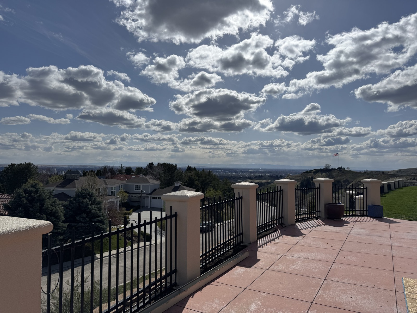 Rebuilt terrace deck overlooking the foothills