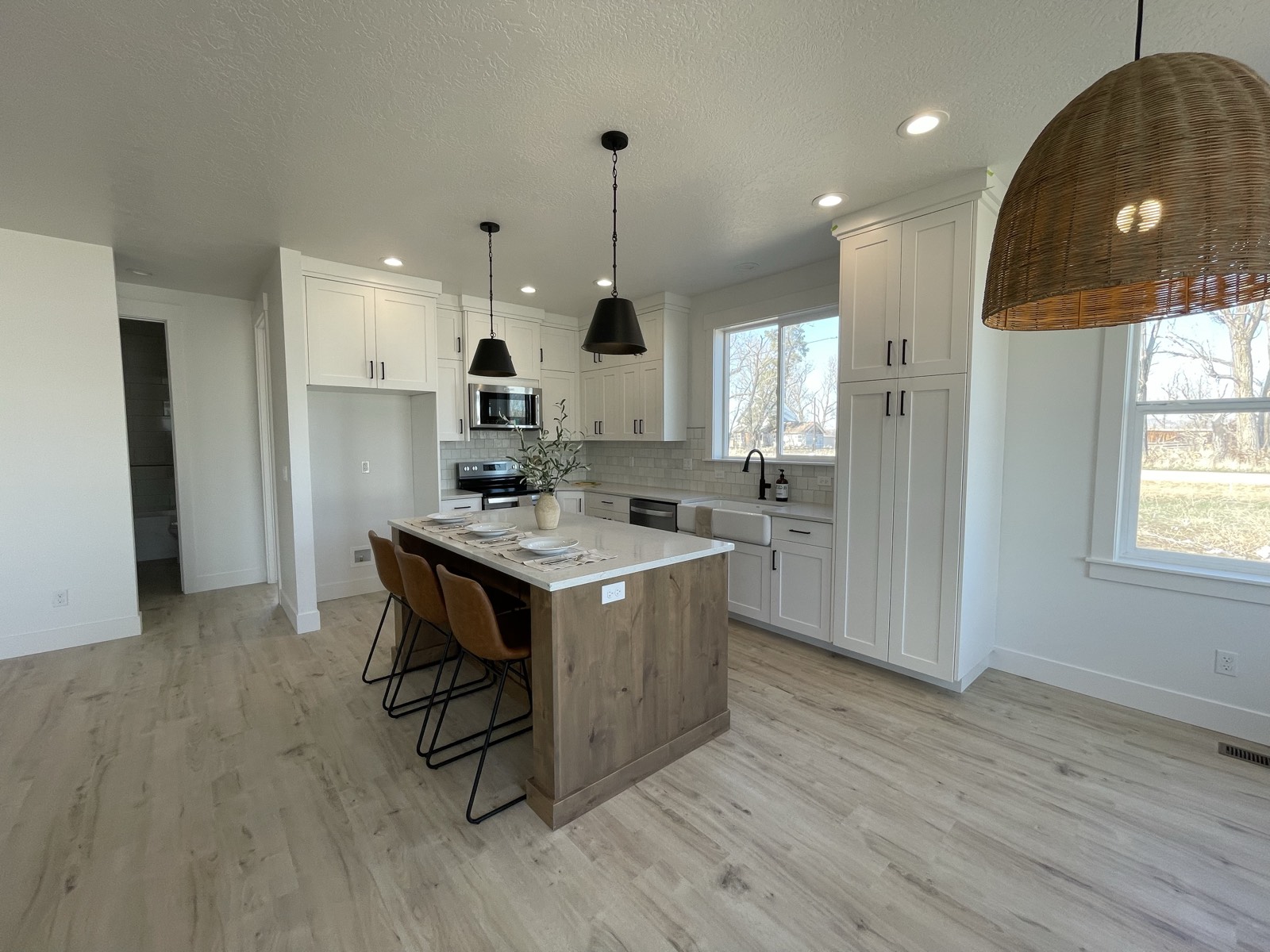 Custom kitchen in the Modern Farmhouse project by Thunder Mountain Homes