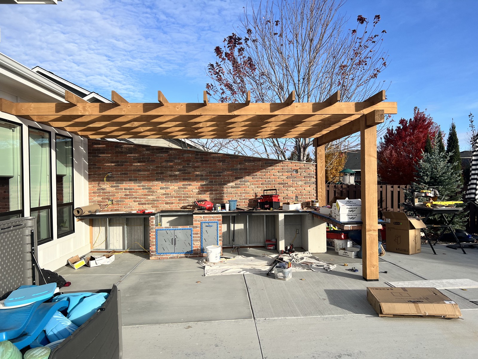 Timber pergola over the terrace in the Outdoor Living Retreat