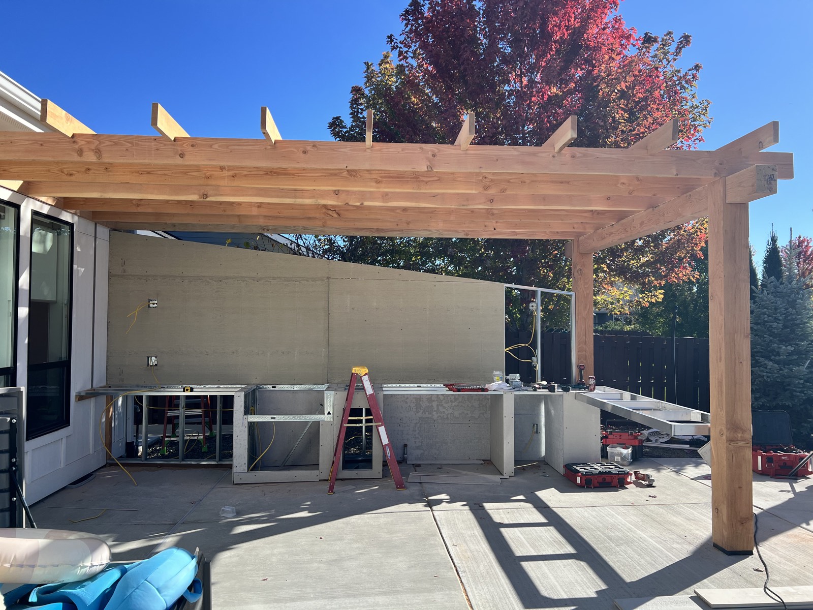 Terrace seating area in the Outdoor Living Retreat project